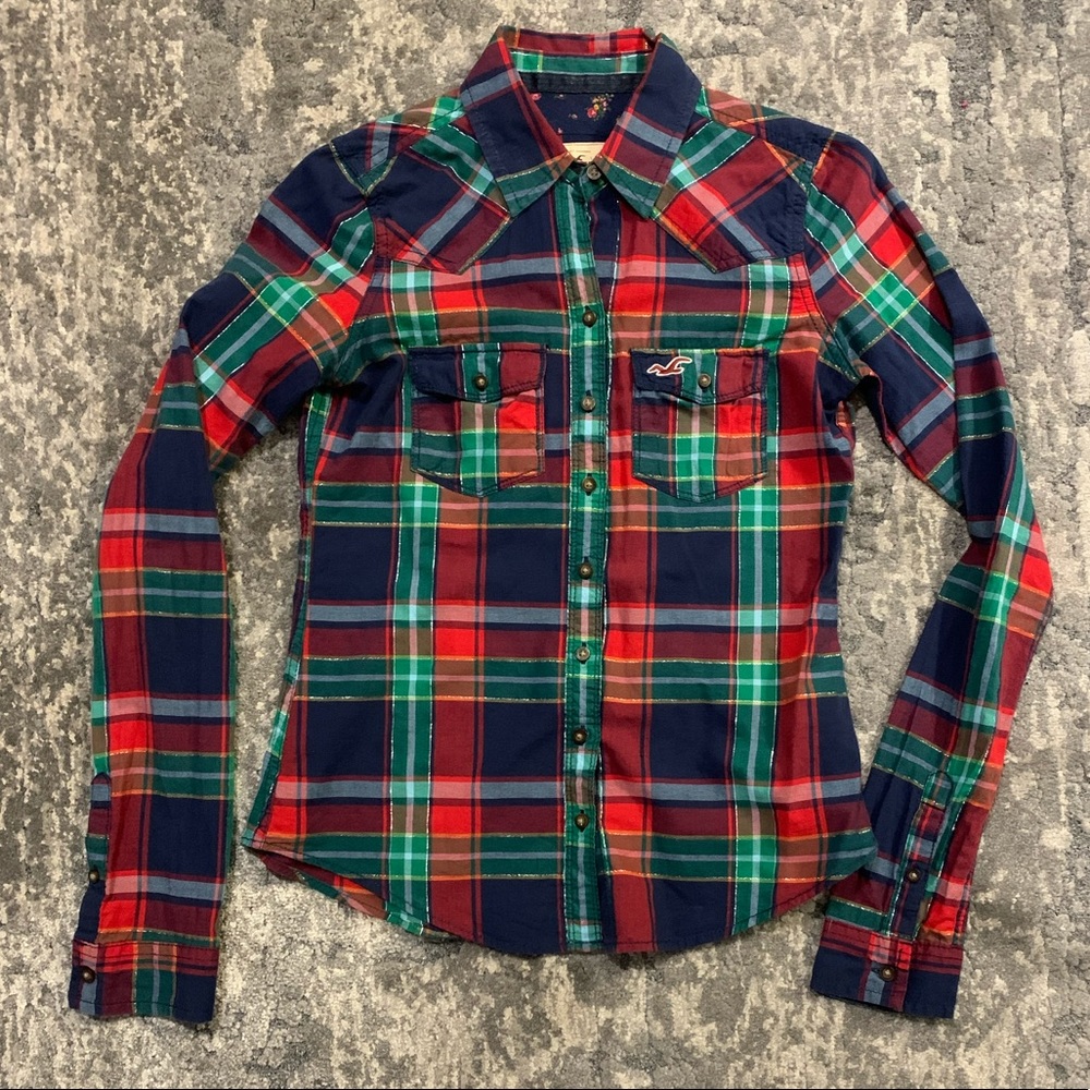 Hollister plaid button down
